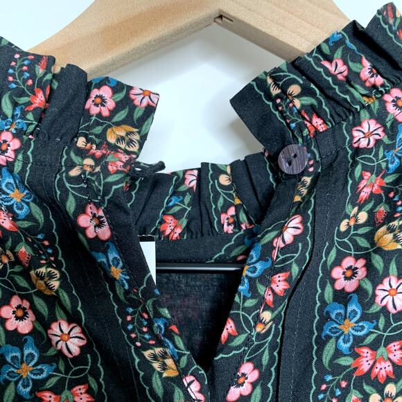 Pink City Prints Savannah Dress Haworth Border Black Womens XS - Picture 15 of 16